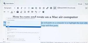 how to cope and paste on a mac